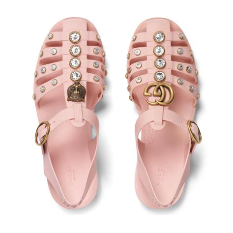 gucci sandals with crystals|Gucci closed toe sandals.